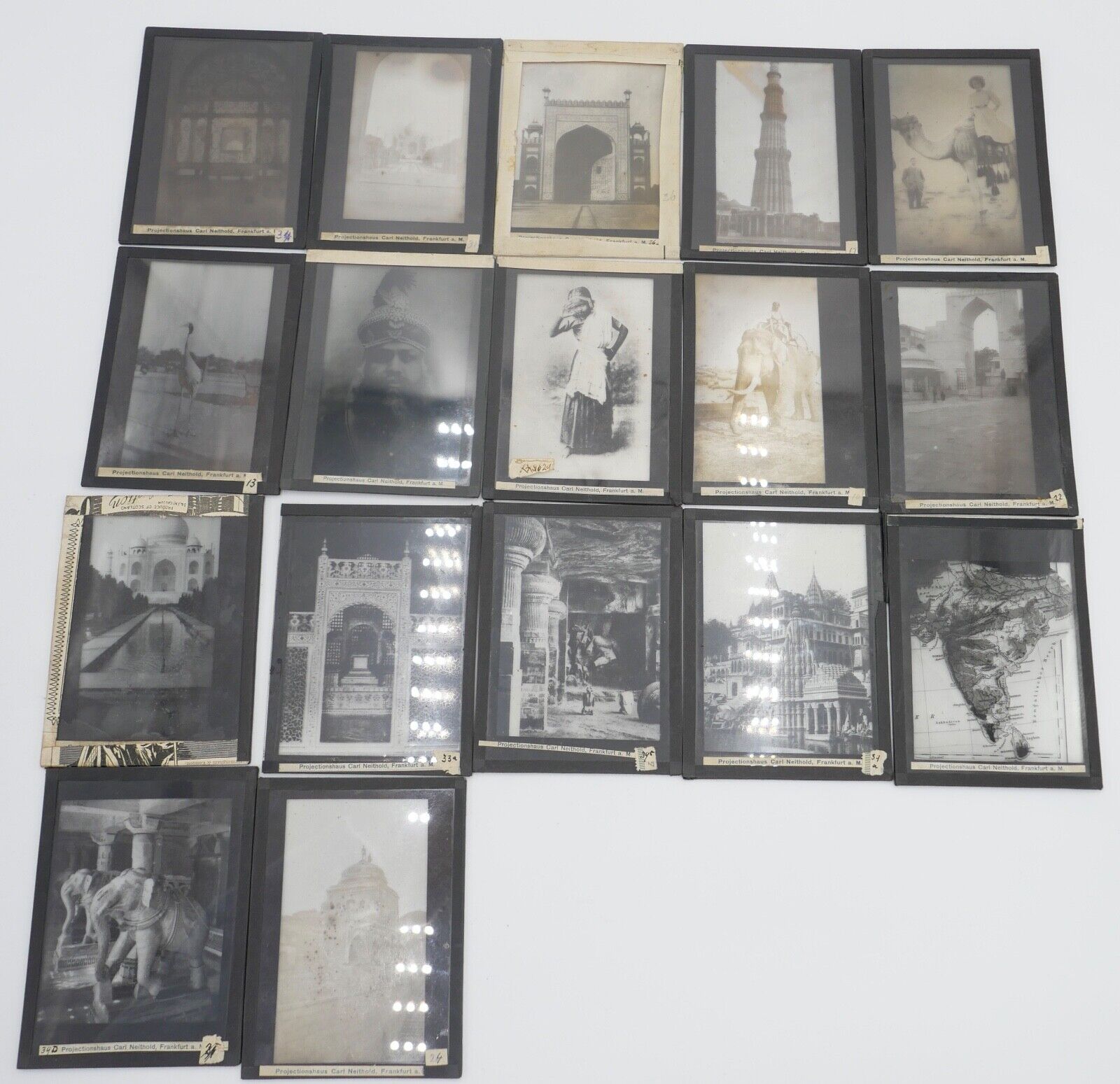 Indien Delhi um 1900 1910 Slider Glas Dias Aufnahmen Bevölkerung Tiere - Antikhandel-Stuttgart