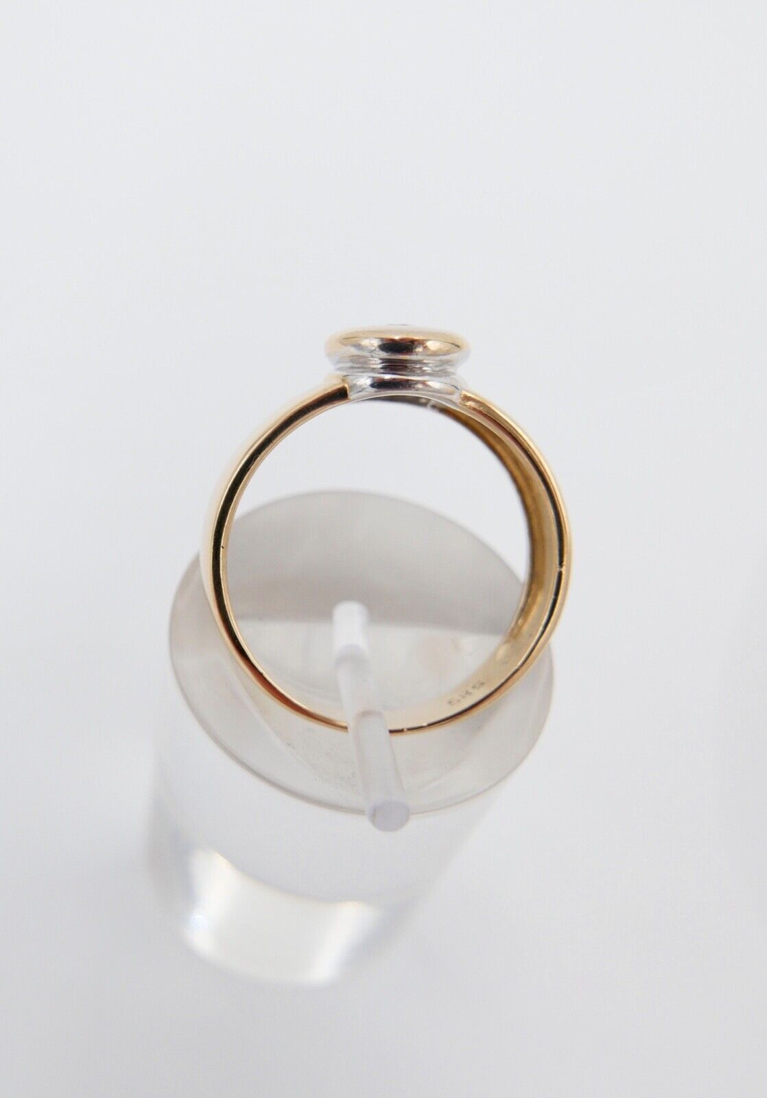 Solitär Bicolor Brillant 585 14K Fancy Yellow Gold Damen Ring 0,12 Ct Gr. 57 SI - Antikhandel-Stuttgart