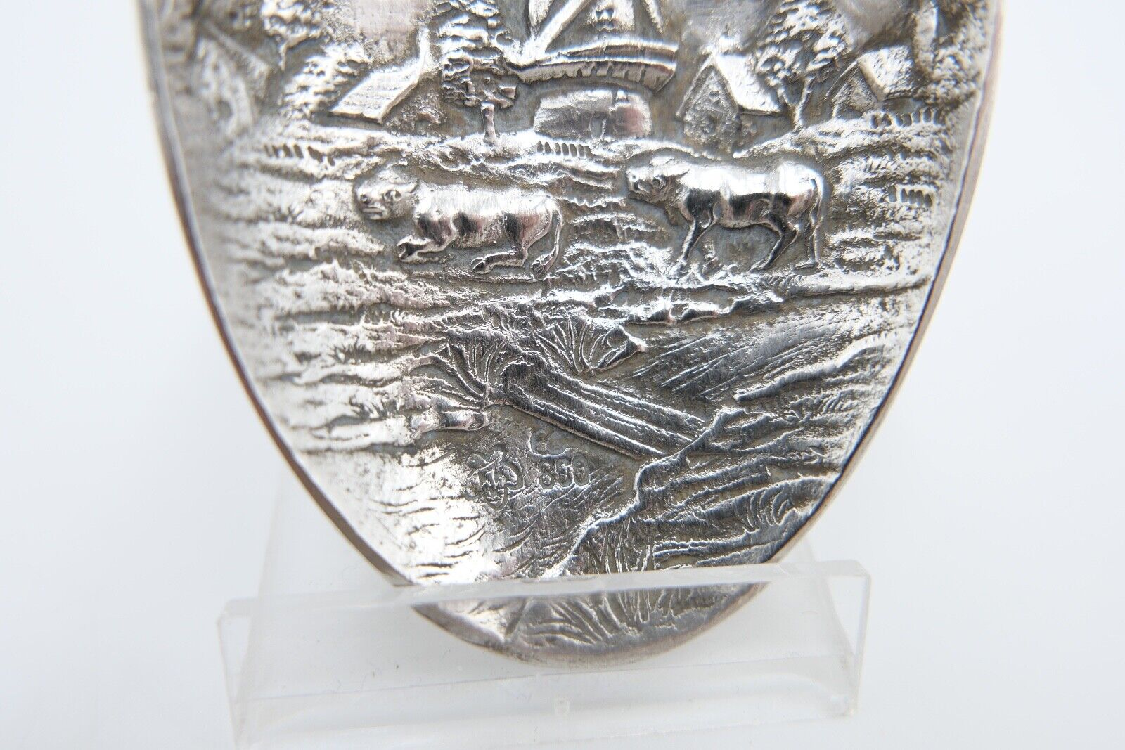 Löffel Arnhem / Niederlande Stadtwappen Silber 800 Halbmond Krone 58,1 Gr - Antikhandel-Stuttgart