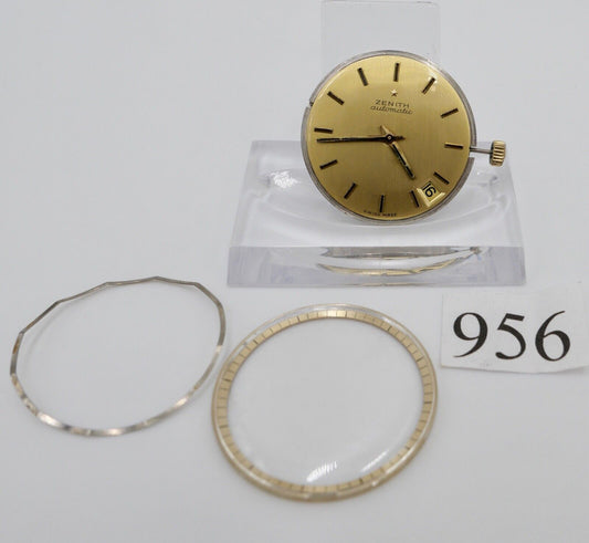 LÄUFT Zenith Cal. 408 Automatic Uhrwerk Ziffernblatt Zeiger Krone Glas - Antikhandel-Stuttgart