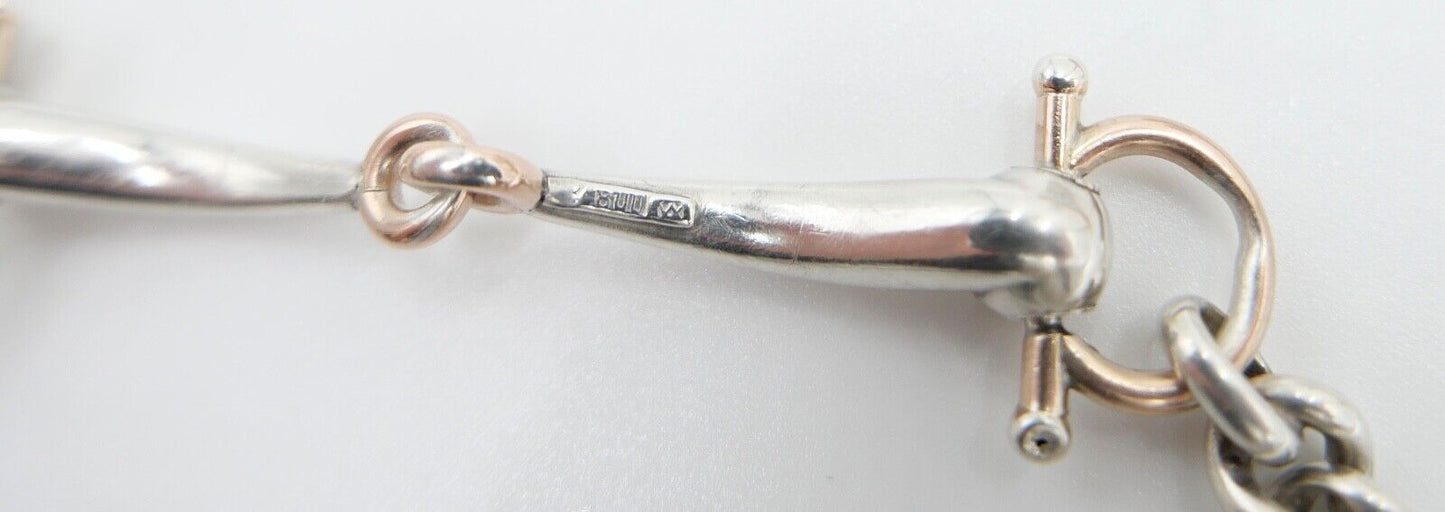 60er Jahre Pferdegebiss Armband 800 Silber vergoldet - Antikhandel-Stuttgart