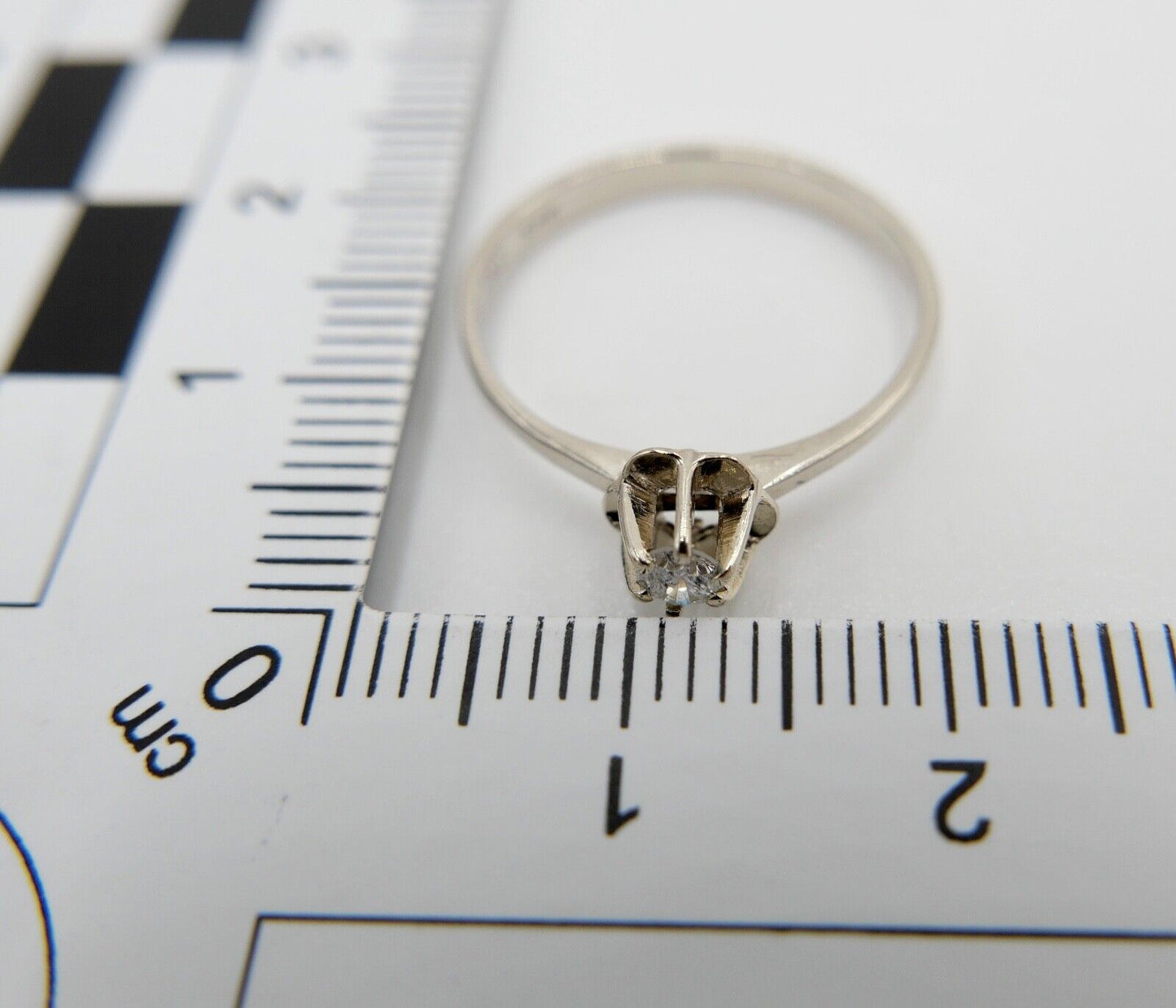 90er Jahre Eleganter Solitär 585 14K Gold Brillant Ring Gr.54 F&S - Antikhandel-Stuttgart