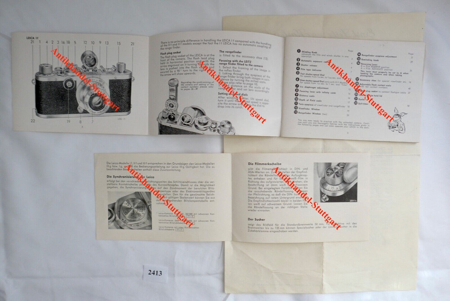 Leitz Leica III F Wetzlar original Schreiben und Papiere Handbuch aus 1966 - Antikhandel-Stuttgart