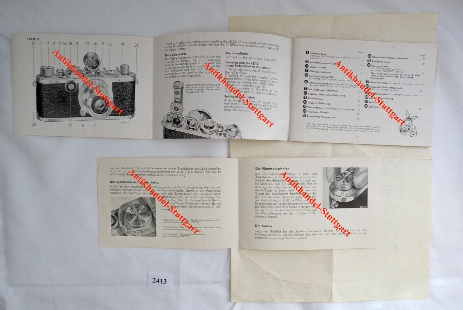 Leitz Leica III F Wetzlar original Schreiben und Papiere Handbuch aus 1966 - Antikhandel-Stuttgart