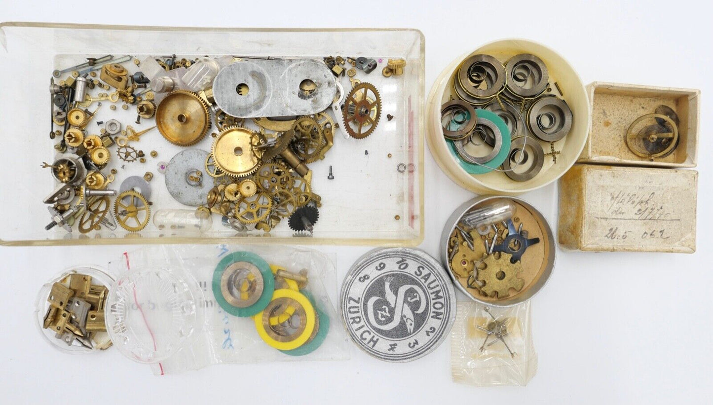 Diverse Ersatzteile Zubehör für WECKER Uhrwerk Uhrmacher Uhr alt - Antikhandel-Stuttgart