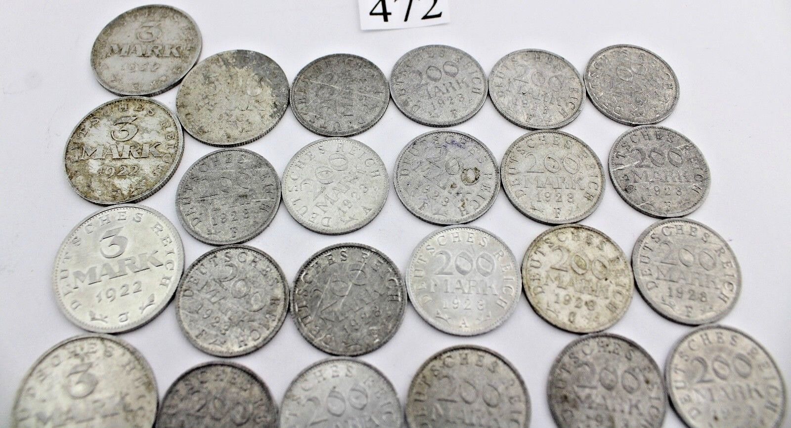 30x 3 200 500 Mark & 50 Pfennig 1920 1921 1922 1923 Jäger 301 303 304 305 - Antikhandel-Stuttgart