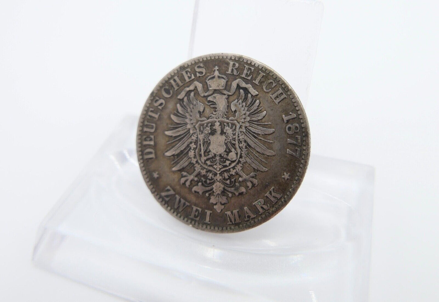 2 Mark 1877 F Silber ss - vz " Karl König von Württemberg " Jäger J.172 - Antikhandel-Stuttgart