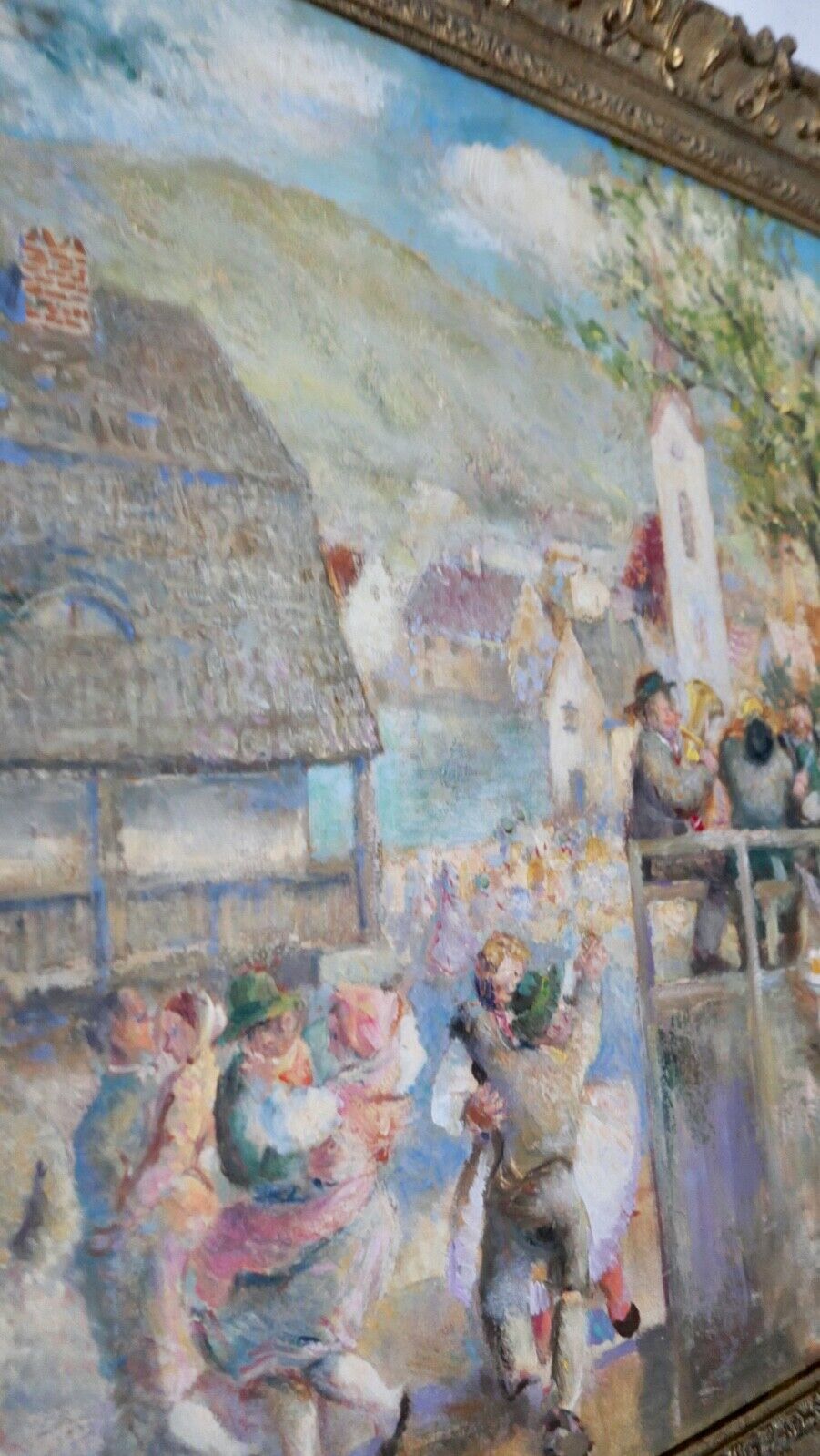 Ölgemälde " Erhard Amadeus Dier " (1893-1969) Wien BAUERNTANZ 95x75cm 1930-40er - Antikhandel-Stuttgart