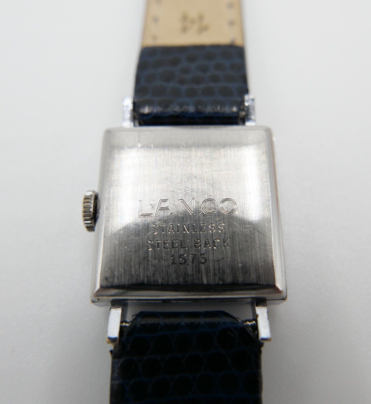 vintage 1960er Jahre LANCO 1575 Damenuhr Cal. 6630 Edelstahl mit neuem Lederband - Antikhandel-Stuttgart