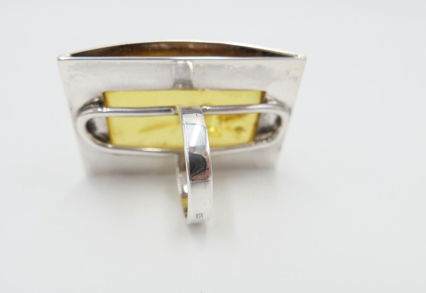 Bernstein Designer Ring floral Gr. 61 Silber 925 - Antikhandel-Stuttgart