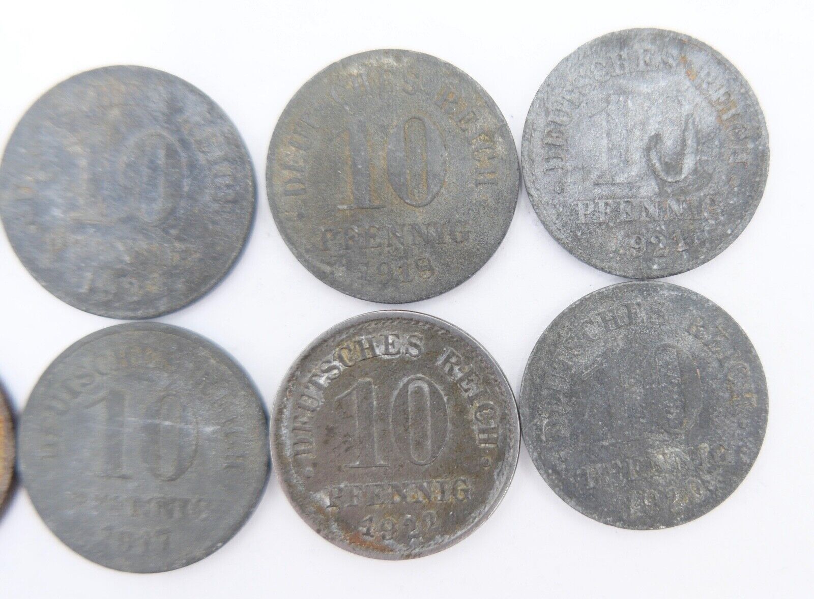 10x 10 Reichspfennig 1873 1875 1876 1888 Jäger J.299 298 s-ss - Antikhandel-Stuttgart