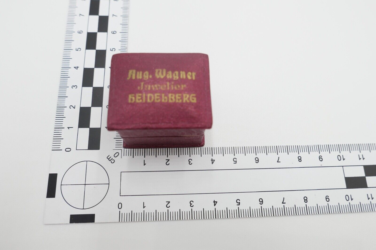 antikes Ringetui 3,6x3x3 cm Rot Etui Box Aufbewahrung Schatulle - Antikhandel-Stuttgart