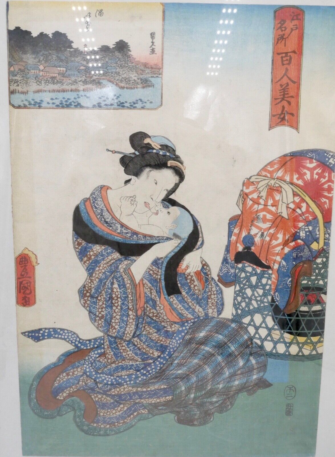 japanischer Farbholzschnitt Malerei Kunst Druckgrafik - Antikhandel-Stuttgart