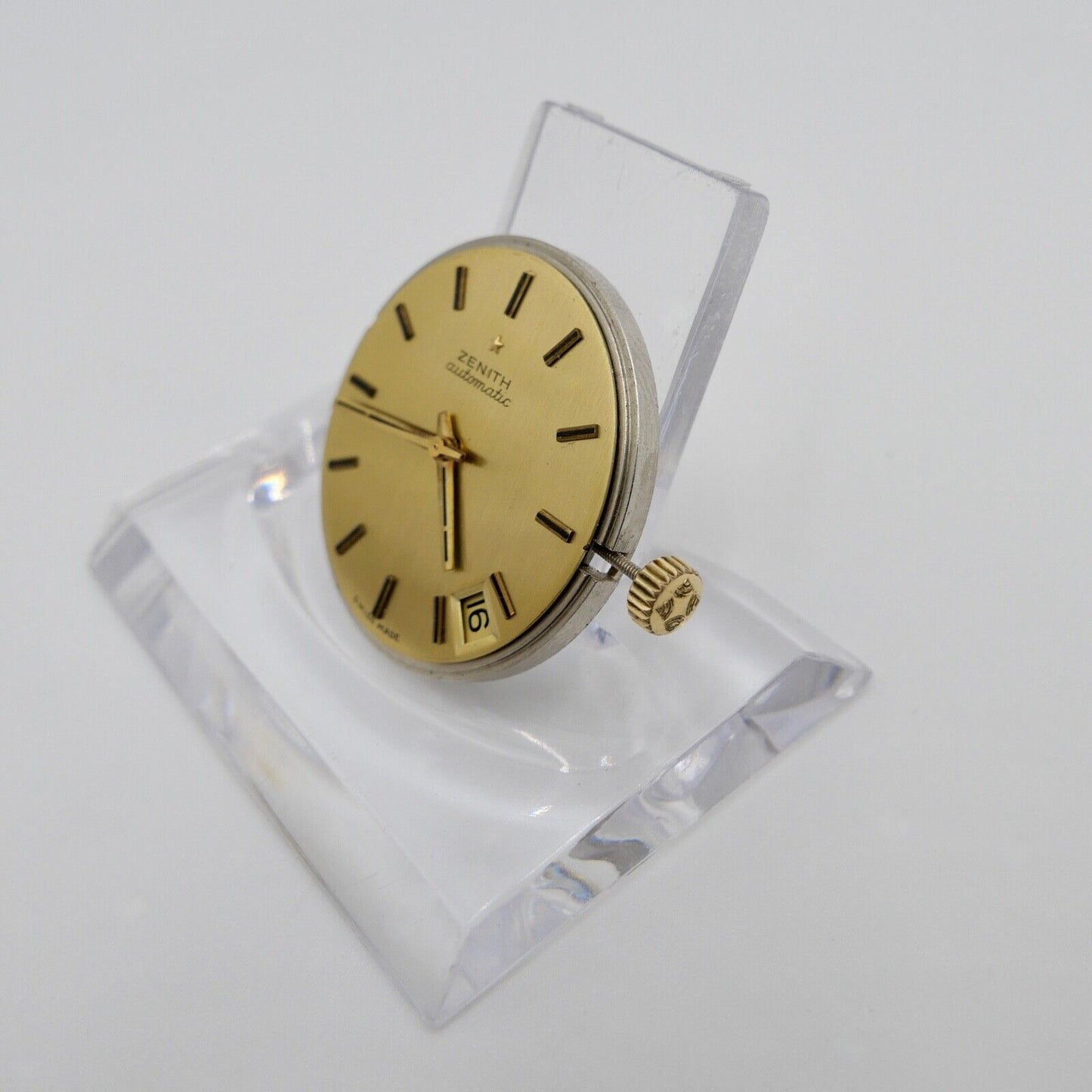 LÄUFT Zenith Cal. 408 Automatic Uhrwerk Ziffernblatt Zeiger Krone Glas - Antikhandel-Stuttgart