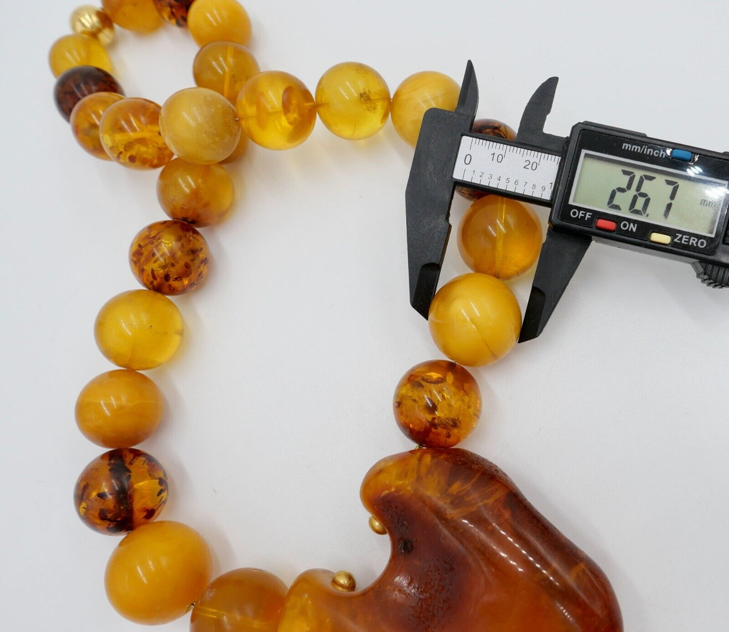 Vintage XXL Bernstein butterscotch Kette Collier Amber 340 Gramm Silber Magnet - Antikhandel-Stuttgart