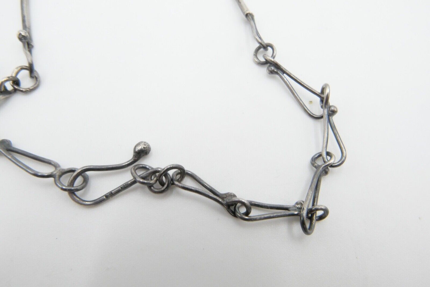 Florale Bernstein Kette Collier 925 Silber IX Halskette Ø 49cm - Antikhandel-Stuttgart