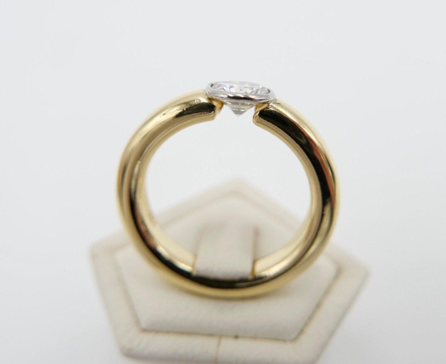 Massiver 750 18K LUXUS Gelbgold Damen Brillant Spannring 0,90 Ct tGr.56 - Antikhandel-Stuttgart