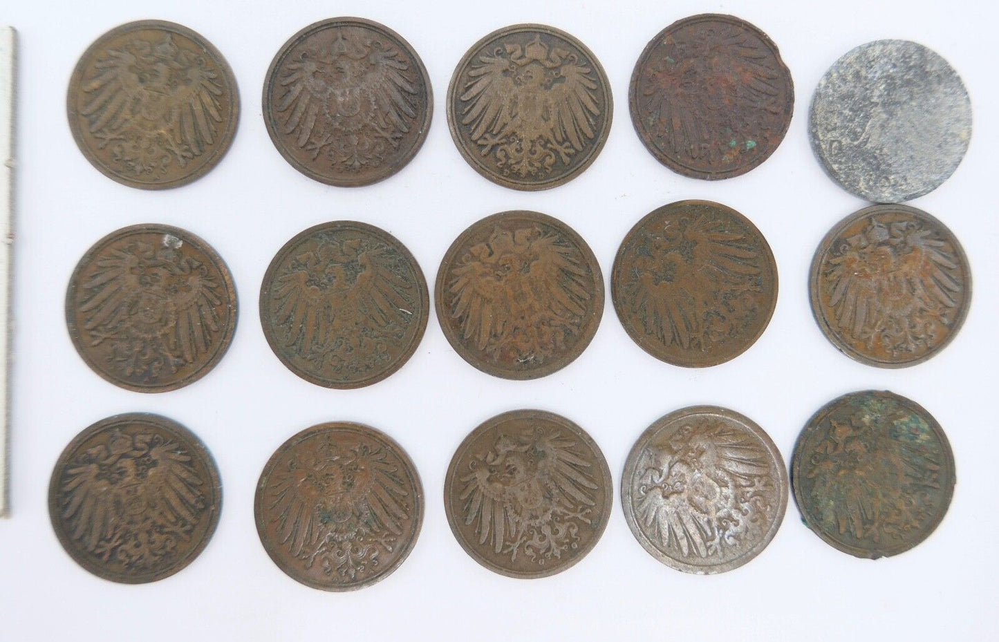 16x 1 Pfennig 1893 - 1914 Konvolut LOT Jäger J.10 s-vz - Antikhandel-Stuttgart