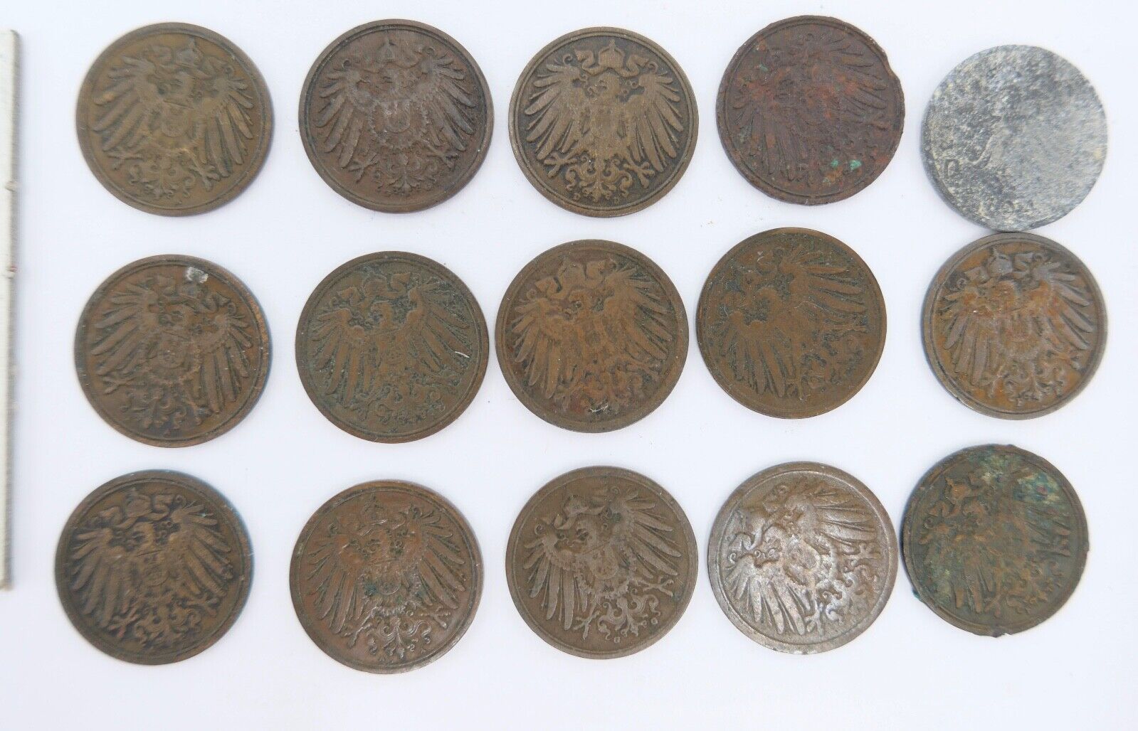 16x 1 Pfennig 1893 - 1914 Konvolut LOT Jäger J.10 s-vz - Antikhandel-Stuttgart