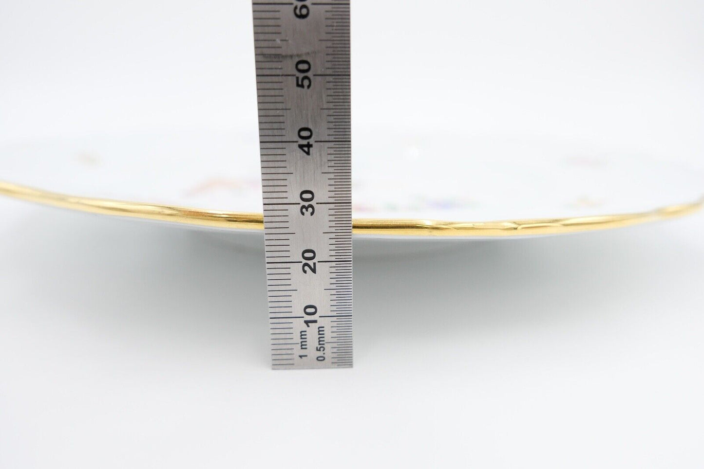 Meissen Porzellan Teller Ø 26,5 cm Wandteller Goldrand FELS & VOGEL Pfeifferzeit - Antikhandel-Stuttgart