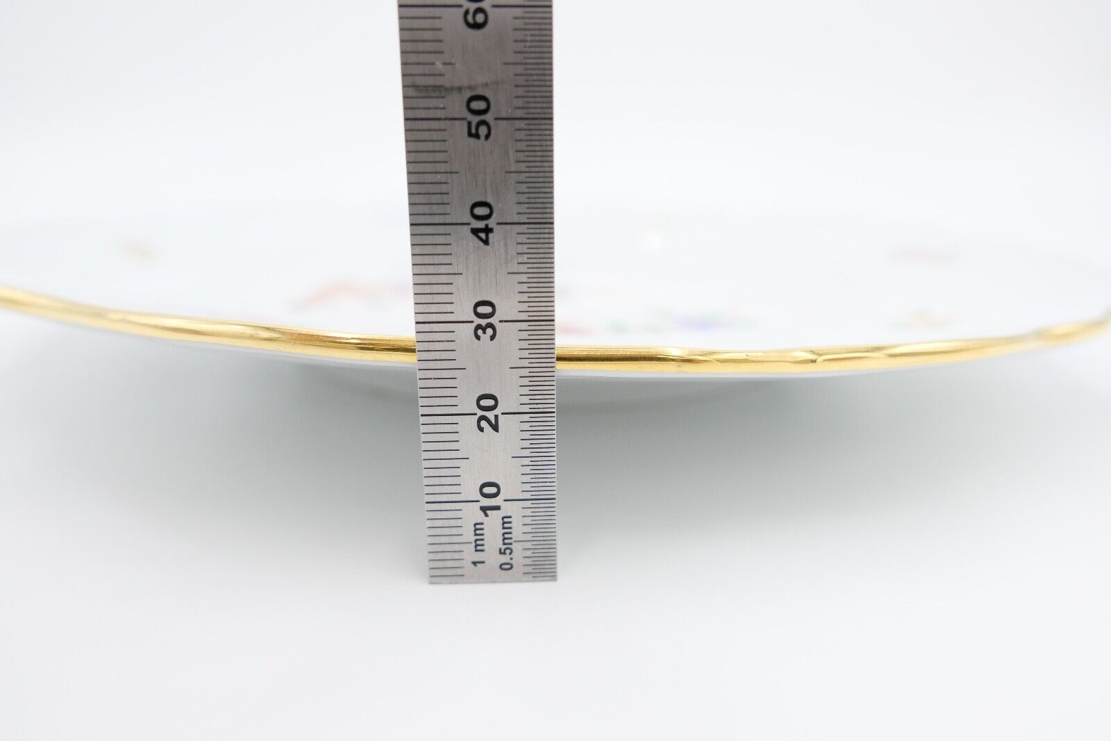 Meissen Porzellan Teller Ø 26,5 cm Wandteller Goldrand FELS & VOGEL Pfeifferzeit - Antikhandel-Stuttgart