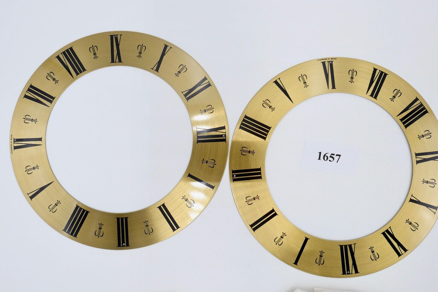18x Zifferblatt Zahnreif Ø 140 mm NEU Messing für Kaminuhr Wanduhr Regulator usw - Antikhandel-Stuttgart