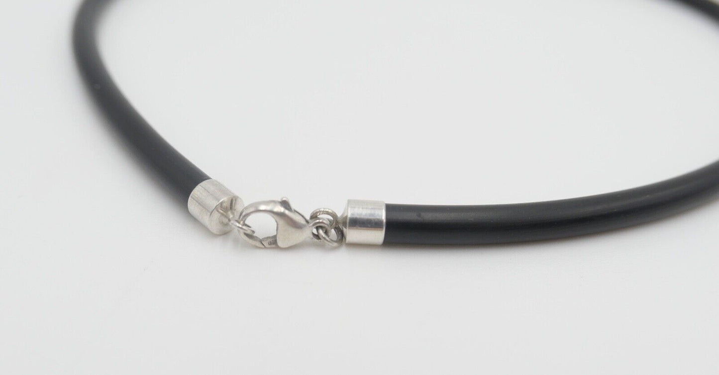 80er Jahre Kautschuk Kette mit Silberverschluss NEU aus Juwelierauflösung - Antikhandel-Stuttgart