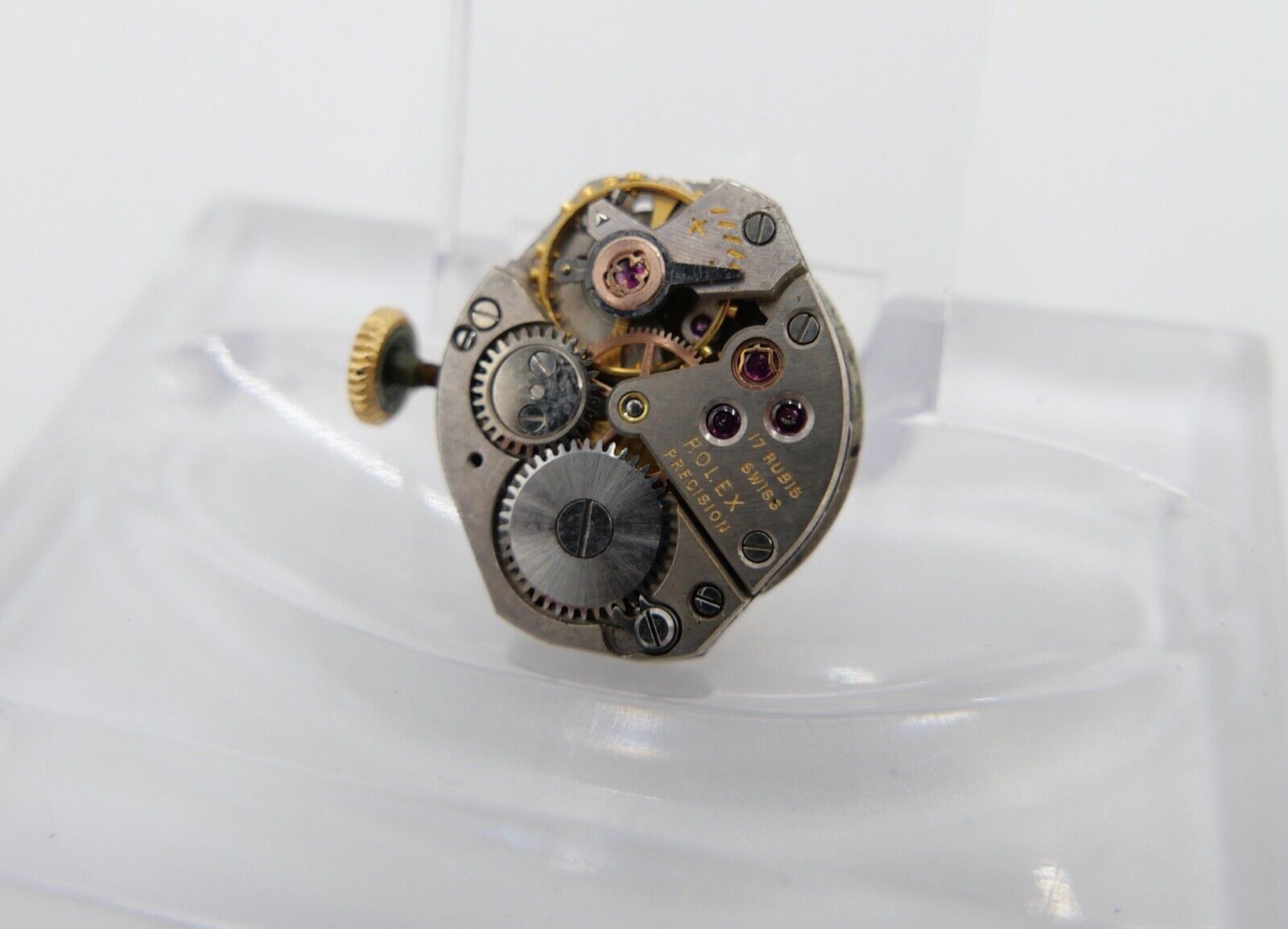 LÄUFT Rolex Precision Cal. 1310 Uhrwerk Ziffernblatt Zeiger Krone funktionsfähig - Antikhandel-Stuttgart