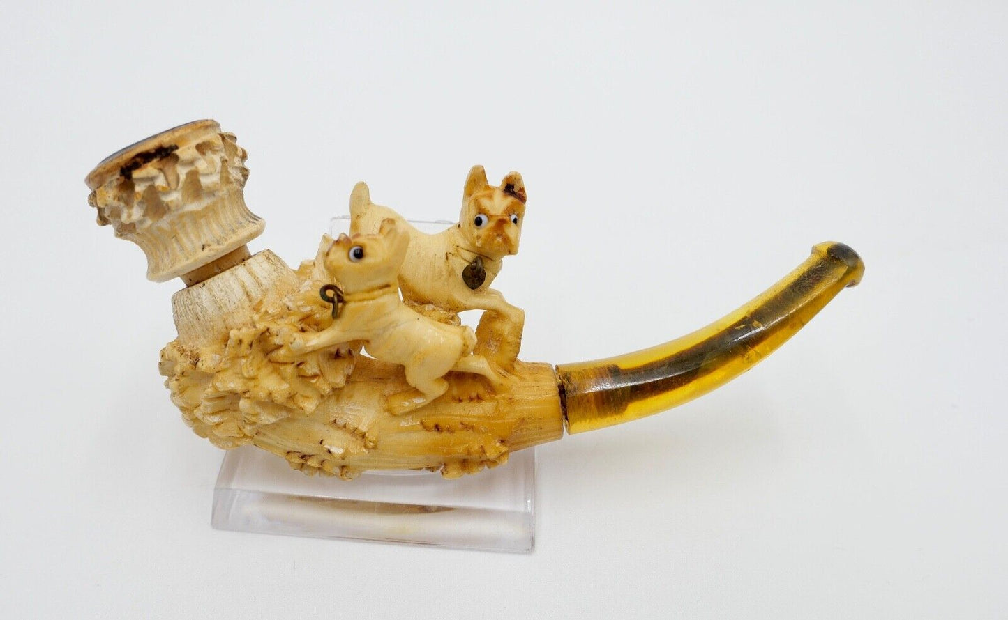 Alt Antike Meerschaumpfeife Pipa Pipe Hundmotiv Pfeife - Antikhandel-Stuttgart