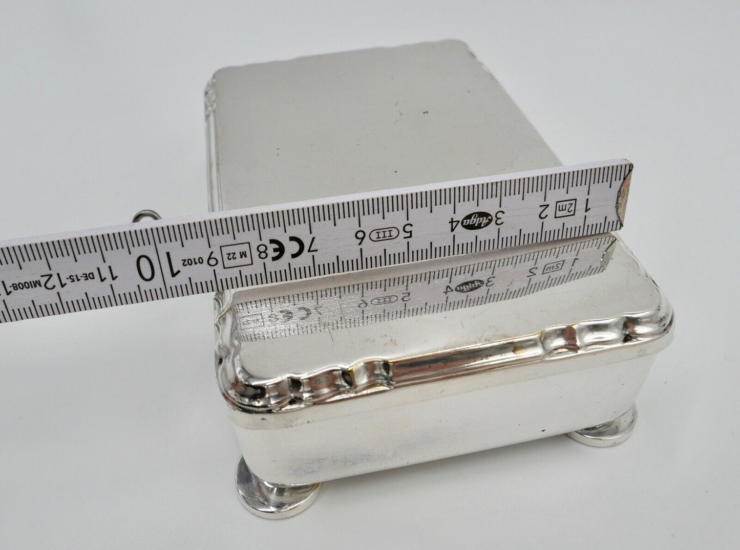 20er 30er Jahre WMF Dose Schatulle Schmuck Deckeldose versilbert mit Schlüssel - Antikhandel-Stuttgart