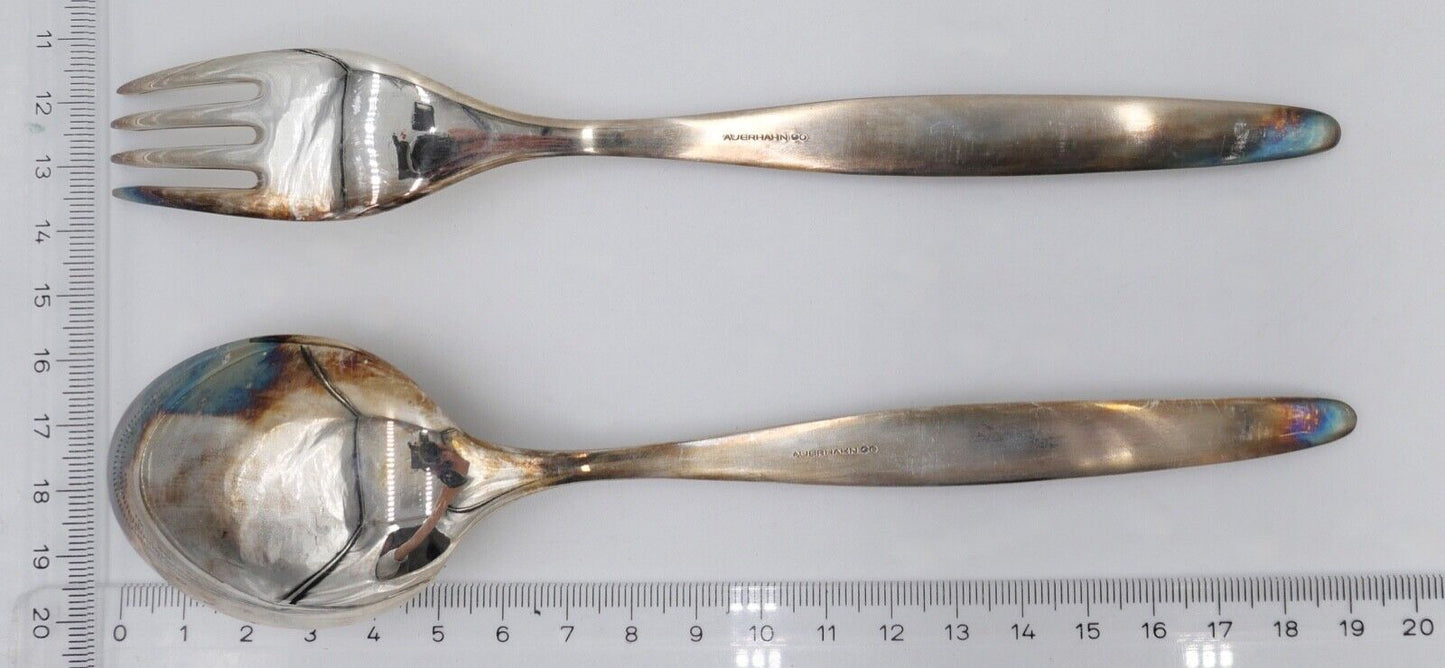 - NEU - 8 Teile AUERHAHN LILIE 90er Silber Löffel Gabel versilbert - Antikhandel-Stuttgart