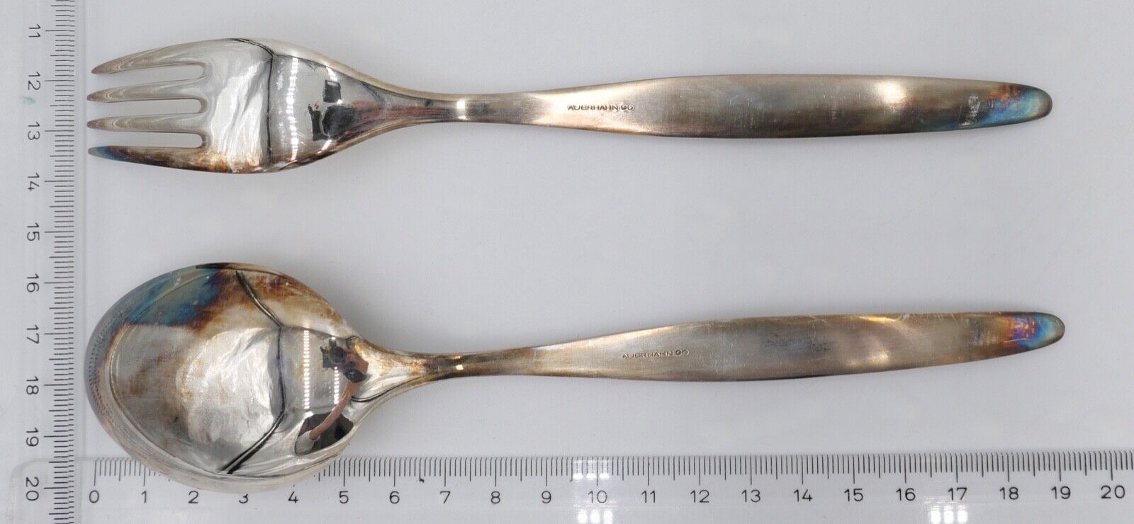 - NEU - 8 Teile AUERHAHN LILIE 90er Silber Löffel Gabel versilbert - Antikhandel-Stuttgart