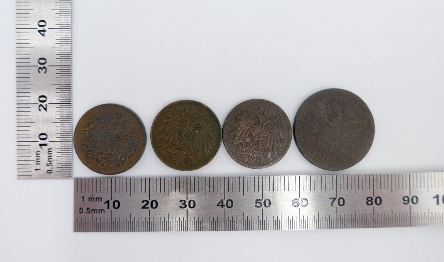 3x Heller 1894 / 1898 1x Österreich Scheidemünze Krone - Antikhandel-Stuttgart