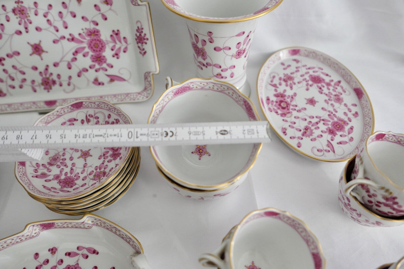 Meissen 1. Wahl Kaffee Mokka Service 25 Teile Porzellan Indisch Purpur