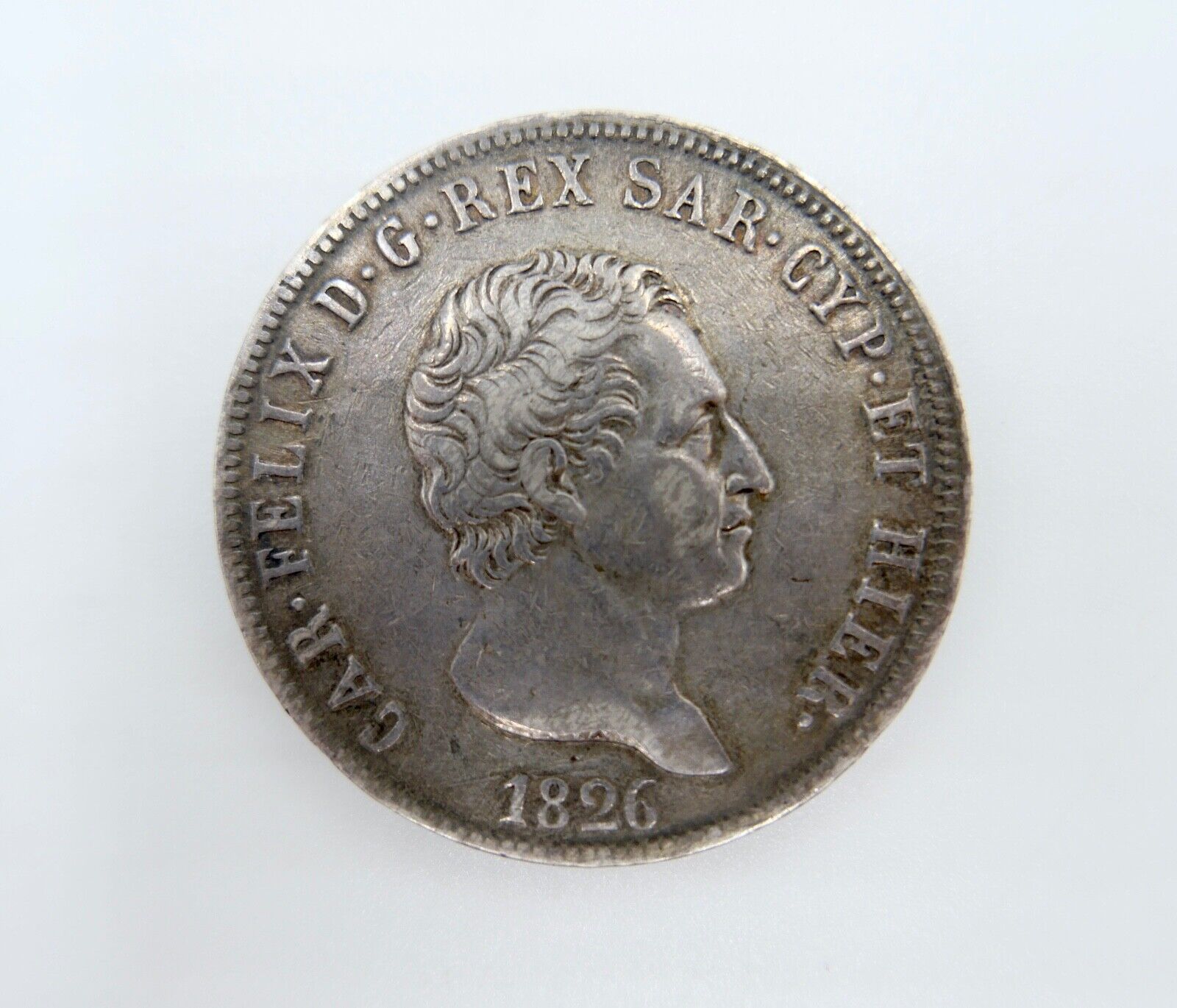 5 Lire 1826 Regno di Sardegna Re " Carlo Felice " Torino " Guter Zustand Silber - Antikhandel-Stuttgart