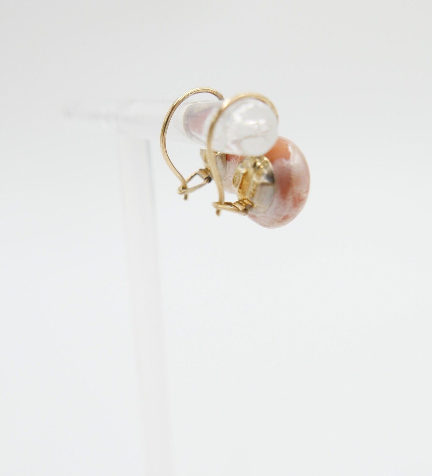 80er Jahre HP 585 / 14K Gold Ø 10mm Perlen Ohrringe Ohrclips Süsswasser Perlen - Antikhandel-Stuttgart