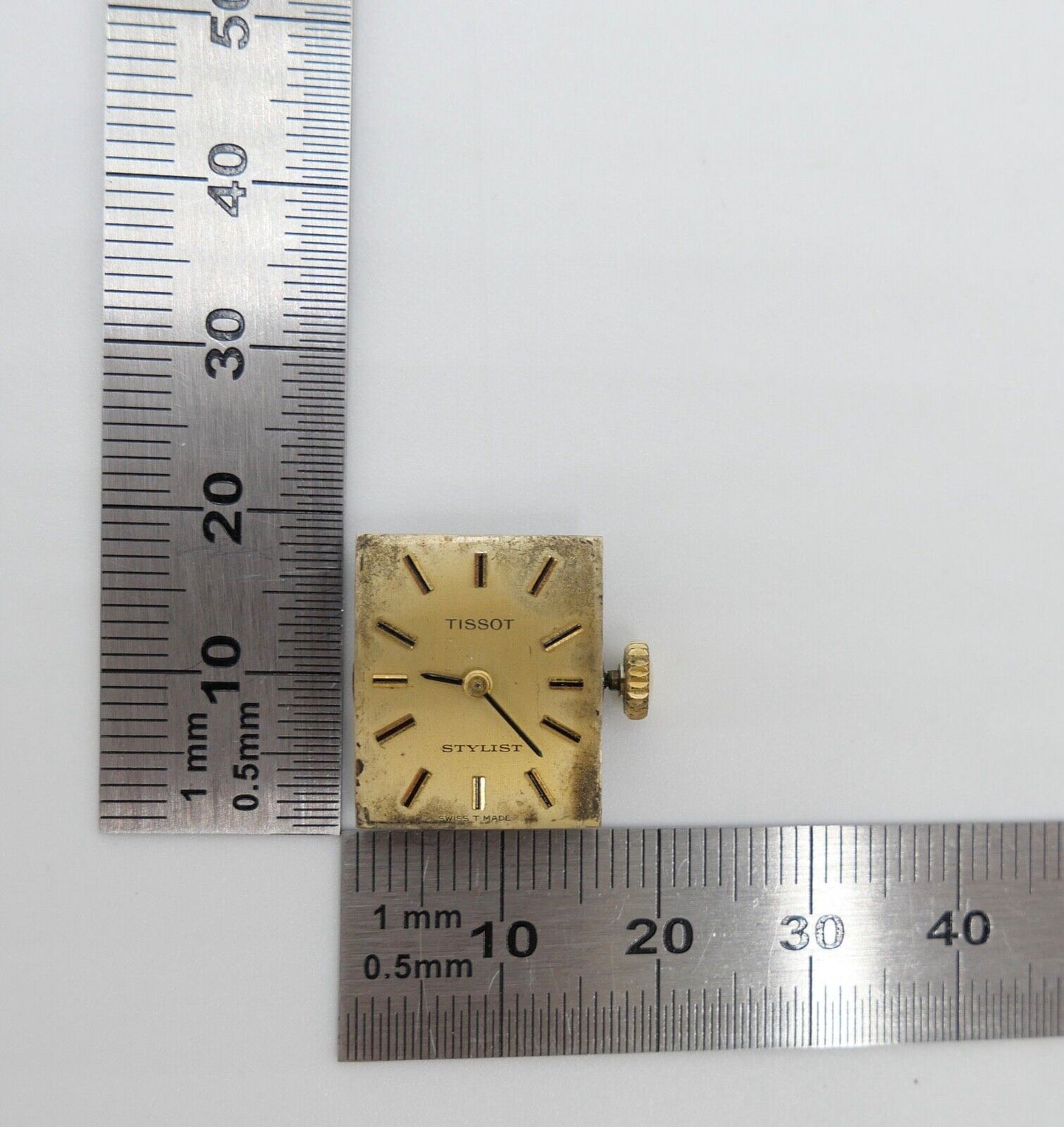 LÄUFT Tissot Stylist 709-1 Uhrwerk Ziffernblatt Zeiger Krone voll funktionsfähig - Antikhandel-Stuttgart