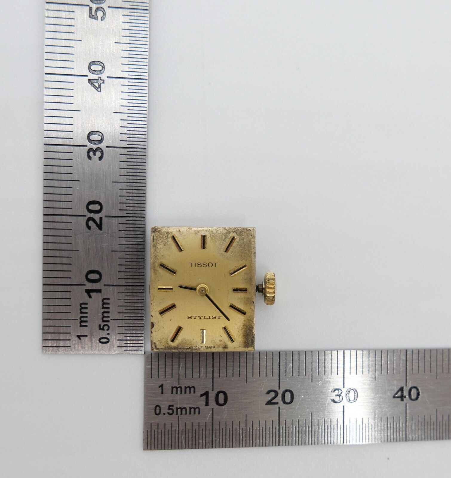 LÄUFT Tissot Stylist 709-1 Uhrwerk Ziffernblatt Zeiger Krone voll funktionsfähig - Antikhandel-Stuttgart