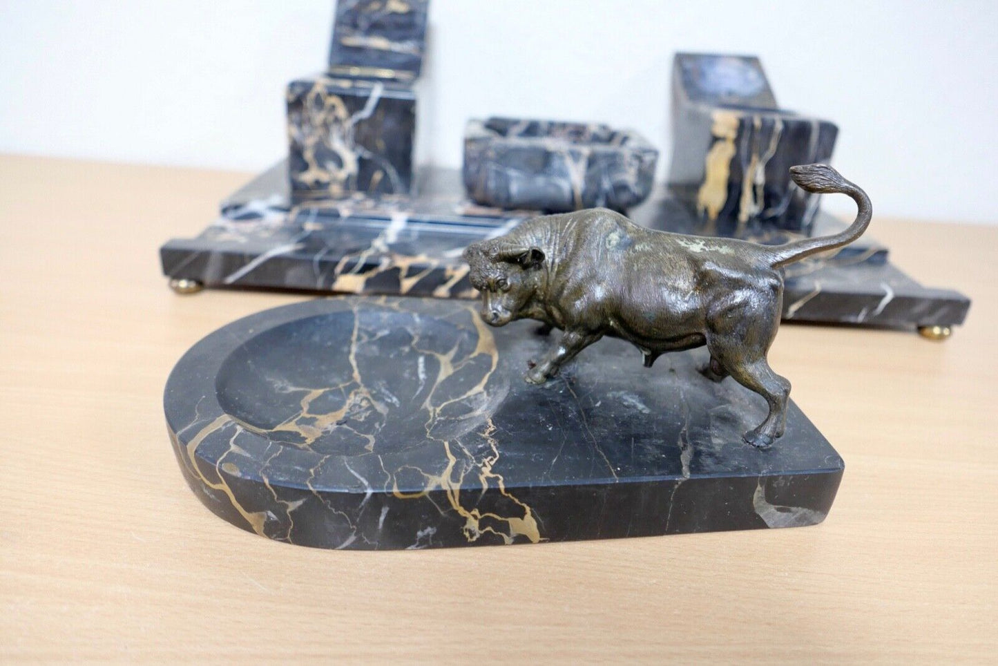 antike Schreibtischgarnitur aus Marmor - Antikhandel-Stuttgart