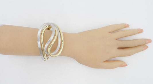 70er Jahre Kollmar & Jourdan Pforzheim Armband Armspange Gold Bicolor 585 / 14K - Antikhandel-Stuttgart