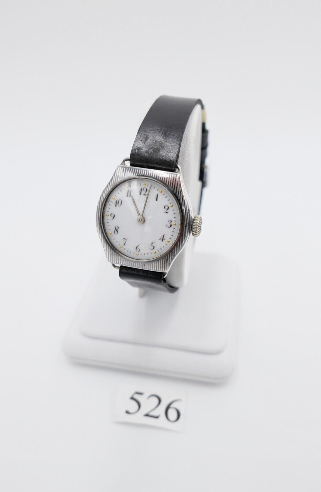 1960er Handaufzug Damen 800 Silber Uhr HG Cal. Alpina 590R Porzellan Zifferblatt - Antikhandel-Stuttgart