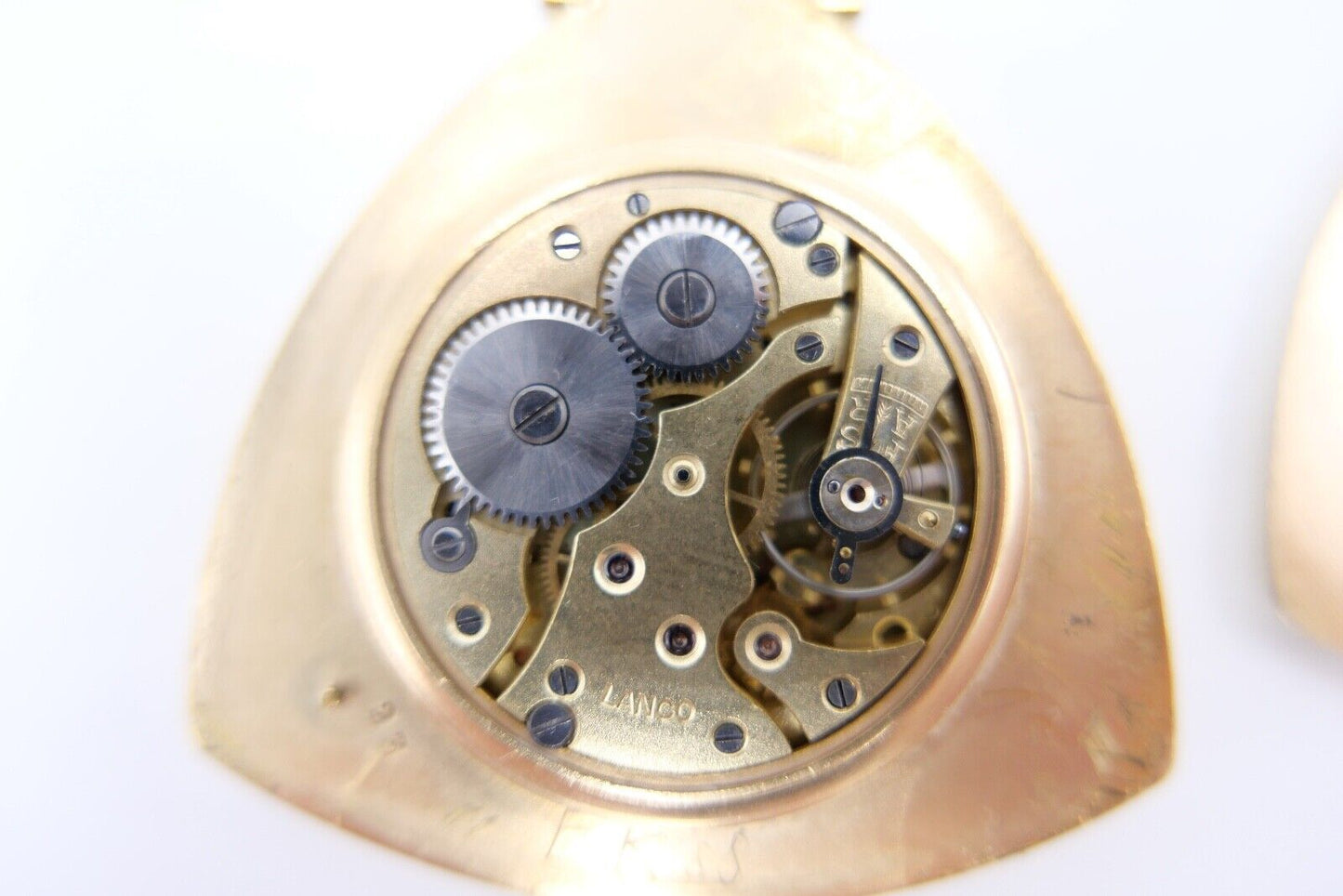 Taschenuhr Seltene Dreieckige LANCO vergoldet pocket watch Dreieck Plaque Or - Antikhandel-Stuttgart