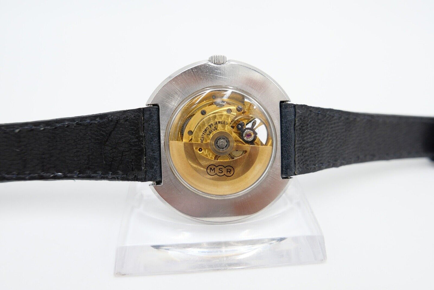 Revue Herren Armbanduhr Skelett Gehäuse Automatic Uhr MSR 1970er Vintage Ø40,7mm - Antikhandel-Stuttgart