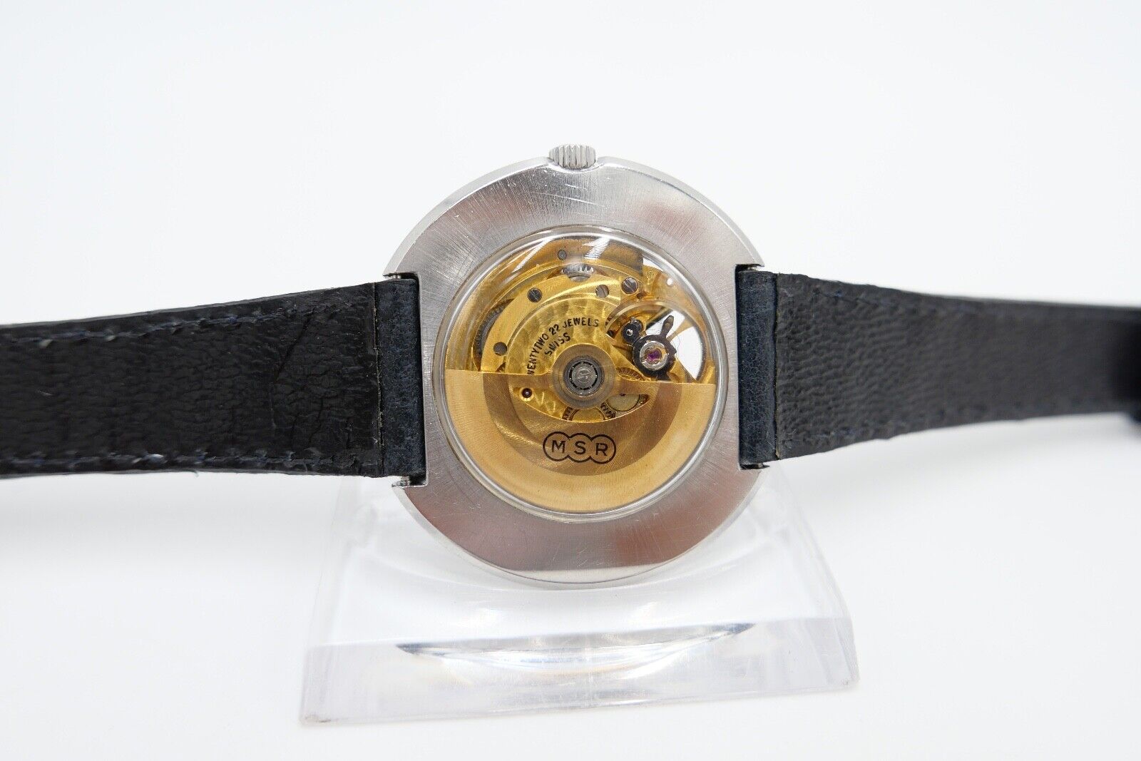 Revue Herren Armbanduhr Skelett Gehäuse Automatic Uhr MSR 1970er Vintage Ø40,7mm - Antikhandel-Stuttgart