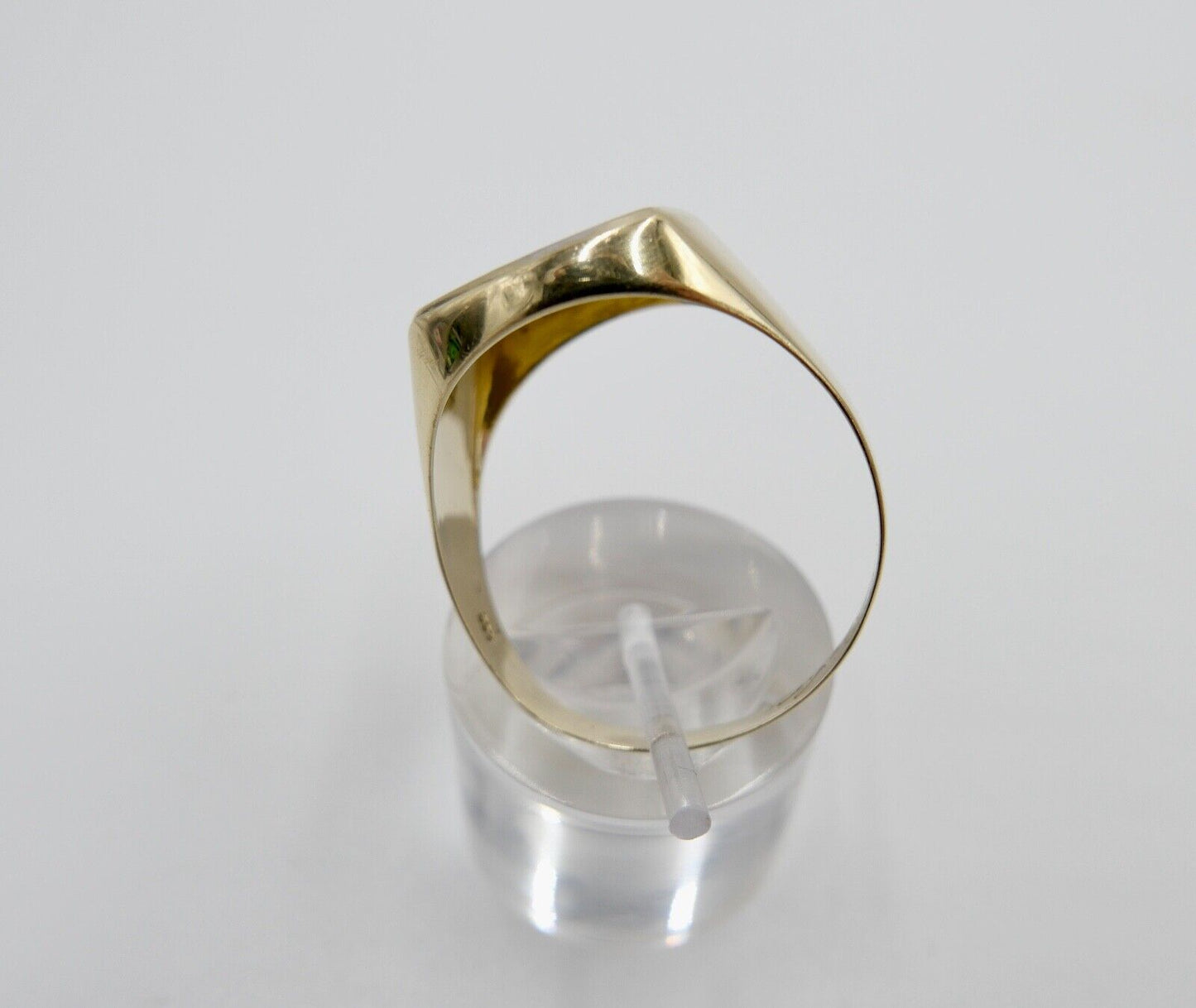 80er Gold Siegelring mit Diamant 333 8K Herrenring Gr. 74 Monogramm Initialen GF - Antikhandel-Stuttgart