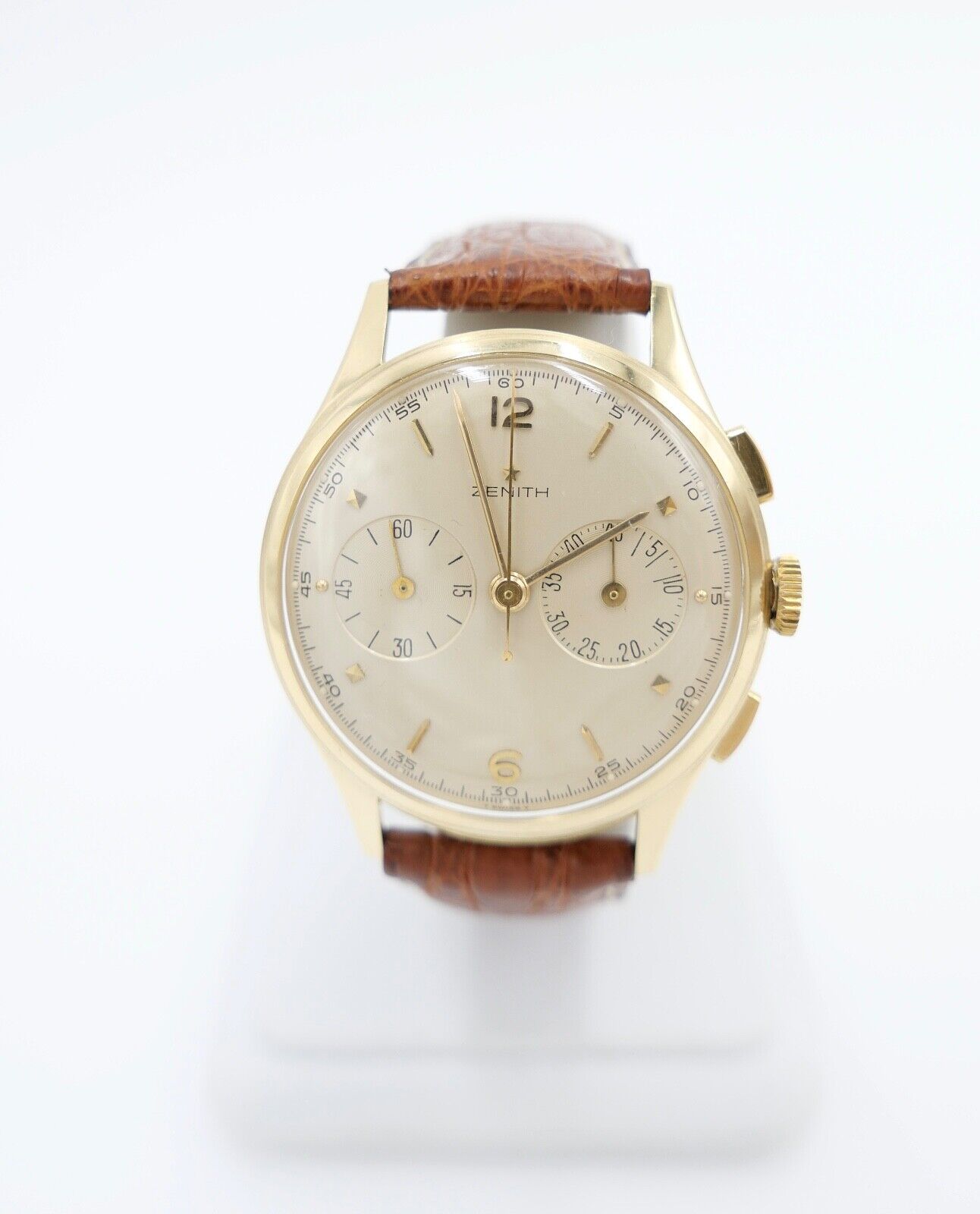 50er Jahre Zenith Excelsior Park Chronograph 750 / 18K Gold Cal. 143-6 - Antikhandel-Stuttgart