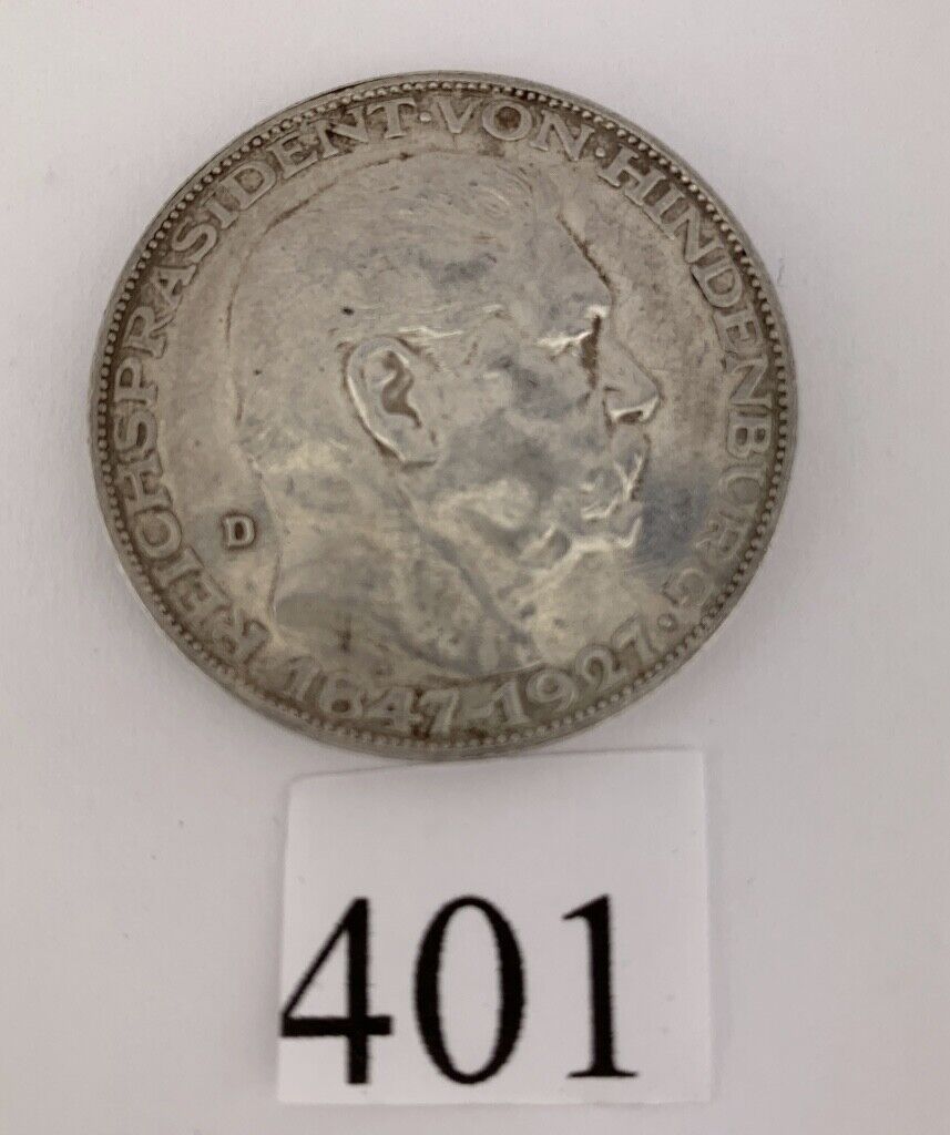 Reichspräsident Paul von Hindenburg Heraldik Wappen Silber Medaille 1847 1927 D - Antikhandel-Stuttgart