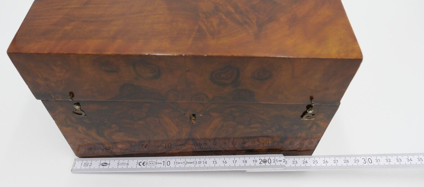 Mitte 19. Jh antike Schatulle Mahagoni 25x16x14 cm Holzkästchen Schmuckschatulle - Antikhandel-Stuttgart