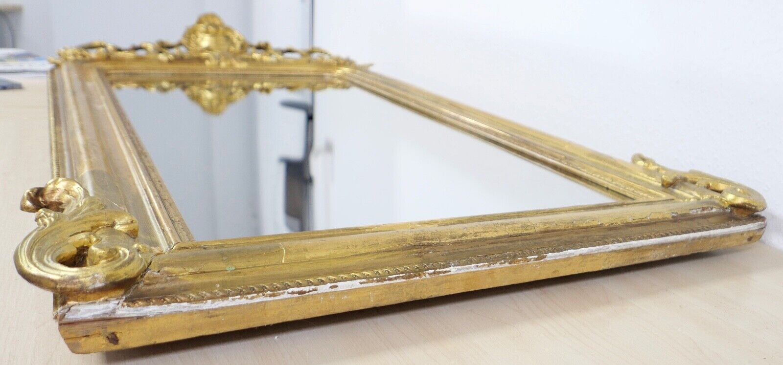 antiker großer Spiegel Anfang Mitte 19. Jhd im Louis XV Stil - Antikhandel-Stuttgart