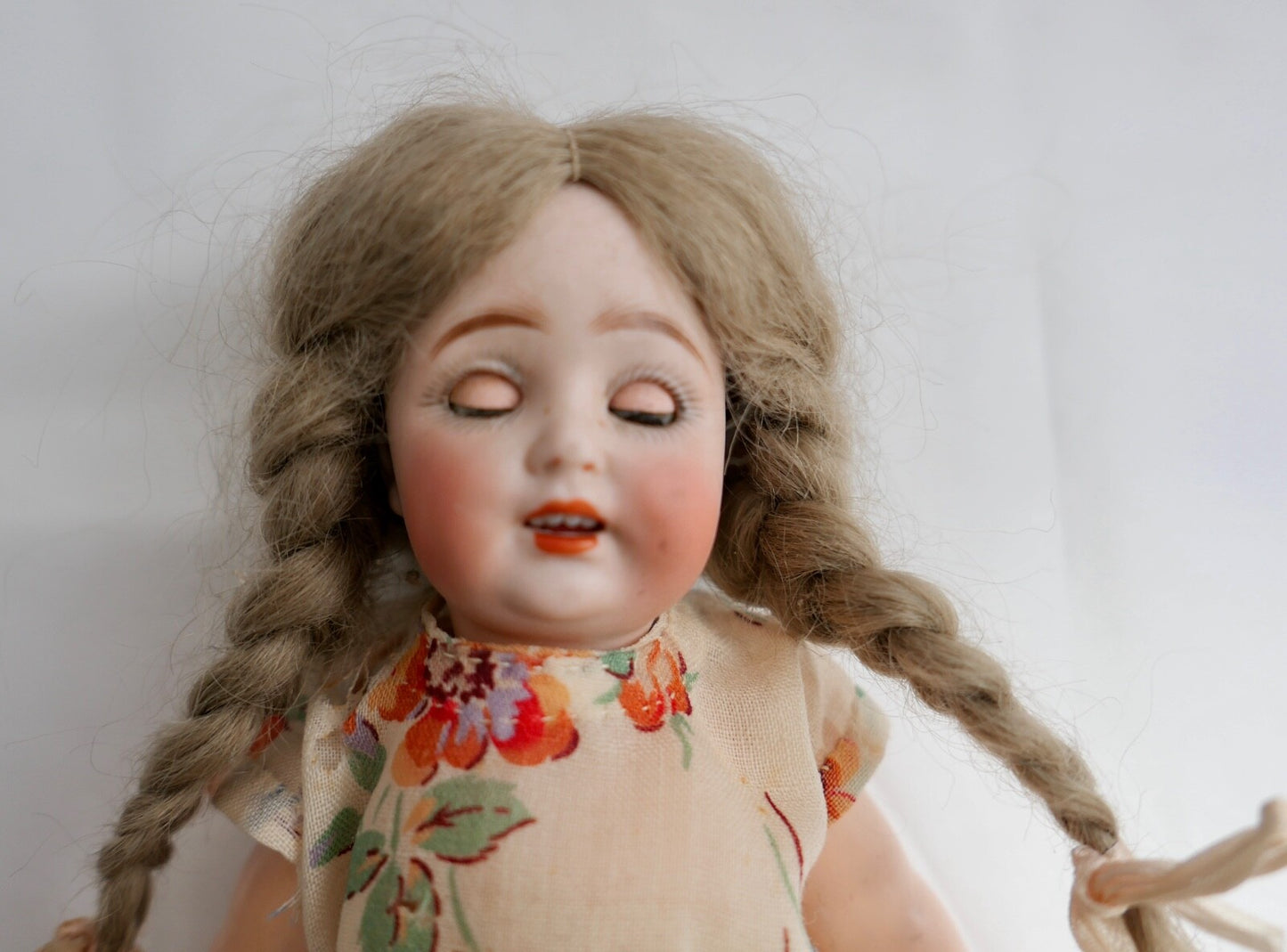 kleine antike Biskuit Porzellan Puppe Made in Germany 22 cm mit Schlafaugen - Antikhandel-Stuttgart